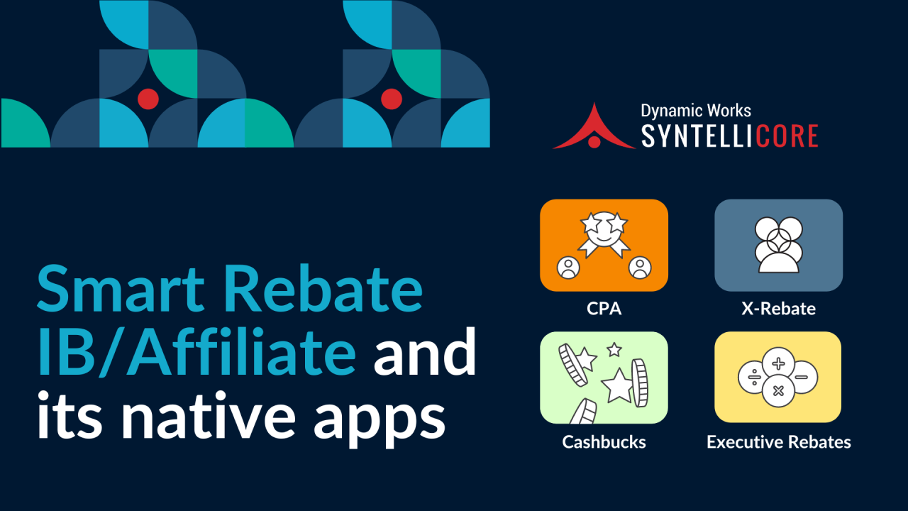 Syntellicore’s Smart Rebate IB/Affiliate system is enhanced through native apps that unlock flexible, performance-driven partner incentives.
This modular approach turns partner management into a scalable, high-impact revenue engine.
